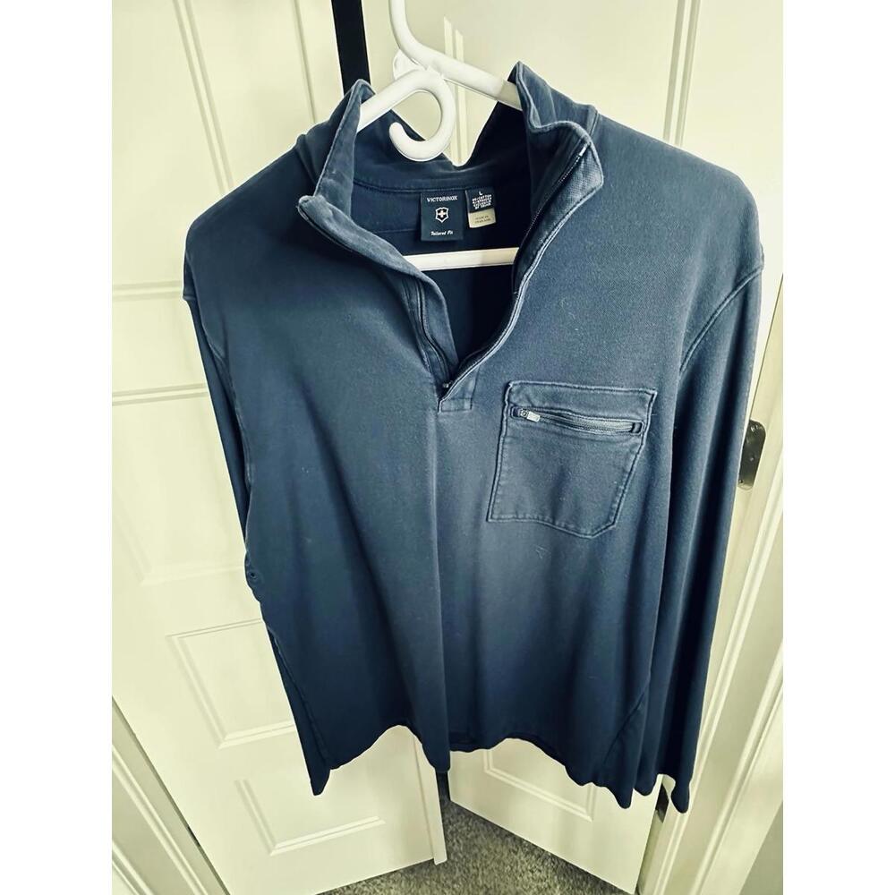 Victorinox Men’s Long Sleeve Navy Shirt Pullover Size Large